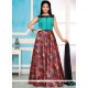 Multi Colour Print Work Readymade Anarkali Suit