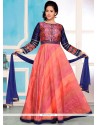 Print Work Rose Pink Readymade Anarkali Suit