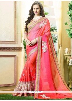Embroidered Work Net Shaded Saree