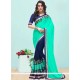 Faux Georgette Blue And Navy Blue Half N Half Designer Saree