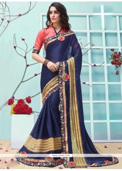 Faux Georgette Embroidered Work Classic Designer Saree