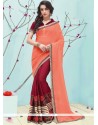 Faux Georgette Lace Work Designer Half N Half Saree