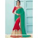 Embroidered Work Faux Georgette Half N Half Trendy Saree