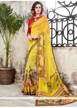 Multi Colour Print Work Printed Saree