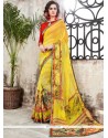 Multi Colour Print Work Printed Saree