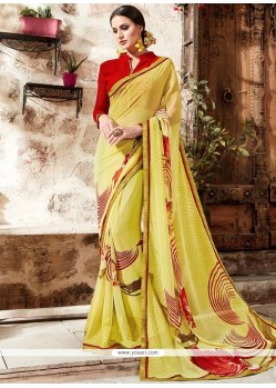 Print Faux Georgette Printed Saree In Multi Colour