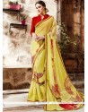 Print Faux Georgette Printed Saree In Multi Colour