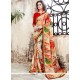 Print Work Multi Colour Faux Georgette Printed Saree