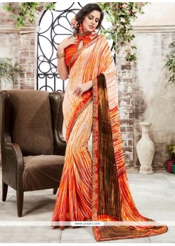 Faux Georgette Multi Colour Printed Saree