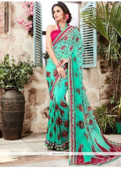 Multi Colour Print Work Printed Saree