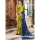 Faux Georgette Green Print Work Printed Saree