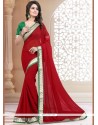 Patch Border Work Faux Georgette Casual Saree