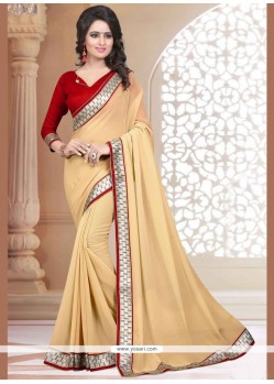 Faux Georgette Beige Casual Saree