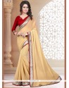 Faux Georgette Beige Casual Saree