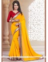 Mustard Patch Border Work Casual Saree