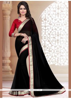 Faux Georgette Patch Border Work Casual Saree