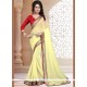 Cream Patch Border Work Faux Georgette Casual Saree