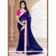 Faux Georgette Navy Blue Casual Saree