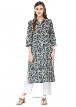 Cotton Print Work Party Wear Kurti