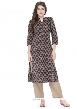 Black Cotton Party Wear Kurti