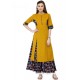 Mustard Print Work Party Wear Kurti