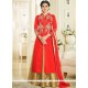 Art Silk Red Long Choli Lehenga