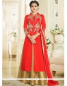 Art Silk Red Long Choli Lehenga