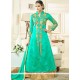 Art Silk Sea Green Long Choli Lehenga