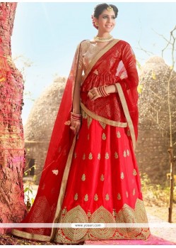 Banglori Silk Red Lehenga Choli