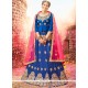 Blue Lace Work Banglori Silk Lehenga Choli