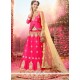 Embroidered Work Hot Pink Banglori Silk Lehenga Choli