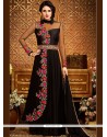 Black Lace Work Floor Length Anarkali Suit