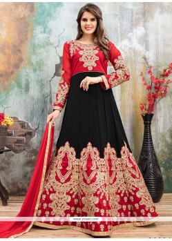 Black And Red Floor Length Anarkali Suit