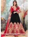 Black And Red Floor Length Anarkali Suit