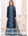 Krystle Dsouza Navy Blue Faux Georgette Designer Palazzo Suit