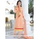 Peach Faux Georgette Churidar Designer Suit