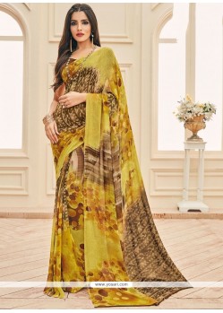 Faux Georgette Multi Colour Printed Saree