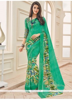 Faux Georgette Print Work Printed Saree