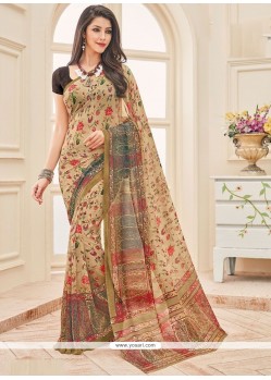 Faux Georgette Multi Colour Print Work Printed Saree