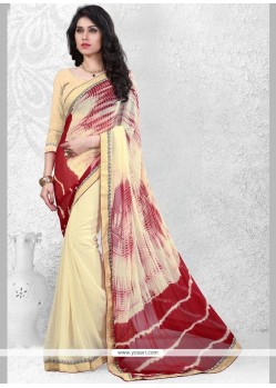 Faux Georgette Print Work Casual Saree