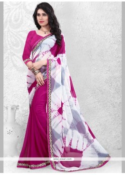 Faux Georgette Print Work Casual Saree