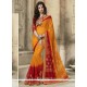 Mustard And Red Faux Georgette Classic Saree