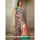 Pink And Sea Green Handloom Silk Designer Traditional Saree