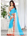 Faux Georgette Blue Shaded Saree