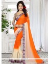 Faux Georgette Patch Border Work Shaded Saree