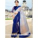 Art Silk Patch Border Work Designer Half N Half Saree