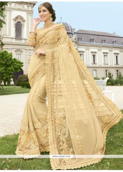 Beige Designer Saree