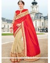 Patch Border Work Designer Half N Half Saree