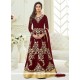 Krystle Dsouza Embroidered Work Maroon Floor Length Anarkali Suit