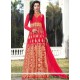 Embroidered Work Hot Pink Faux Georgette Floor Length Anarkali Suit